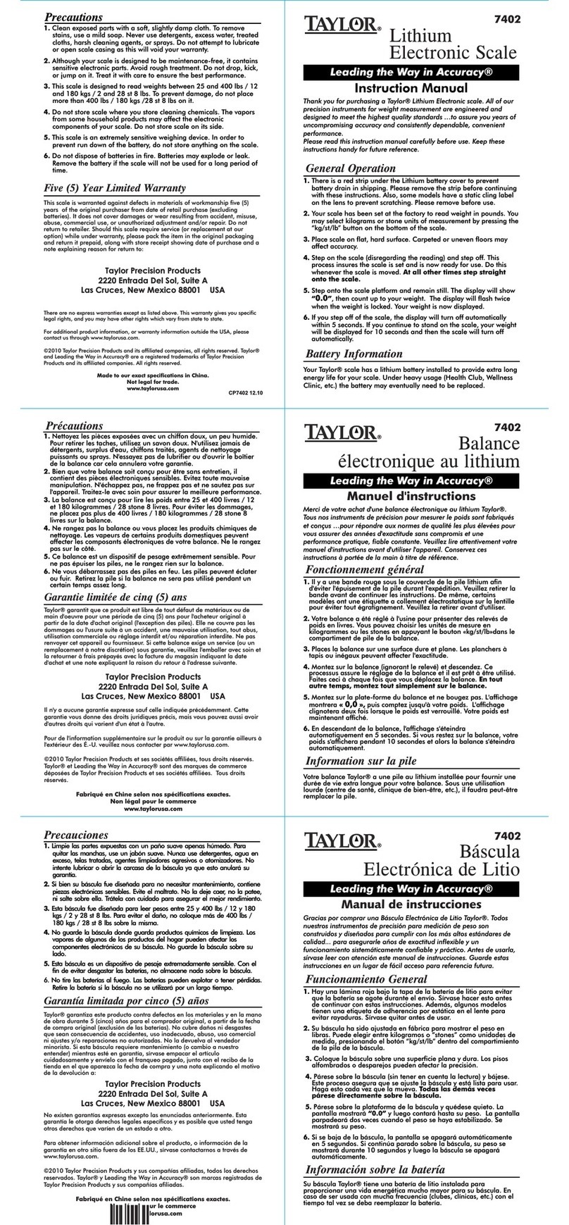 Taylor 7402 instruction manual