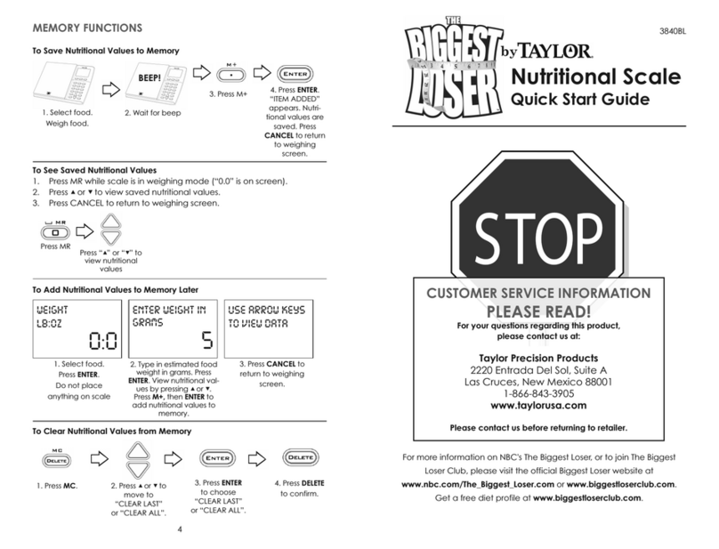 Taylor The Biggest Loser 3840BL User manual