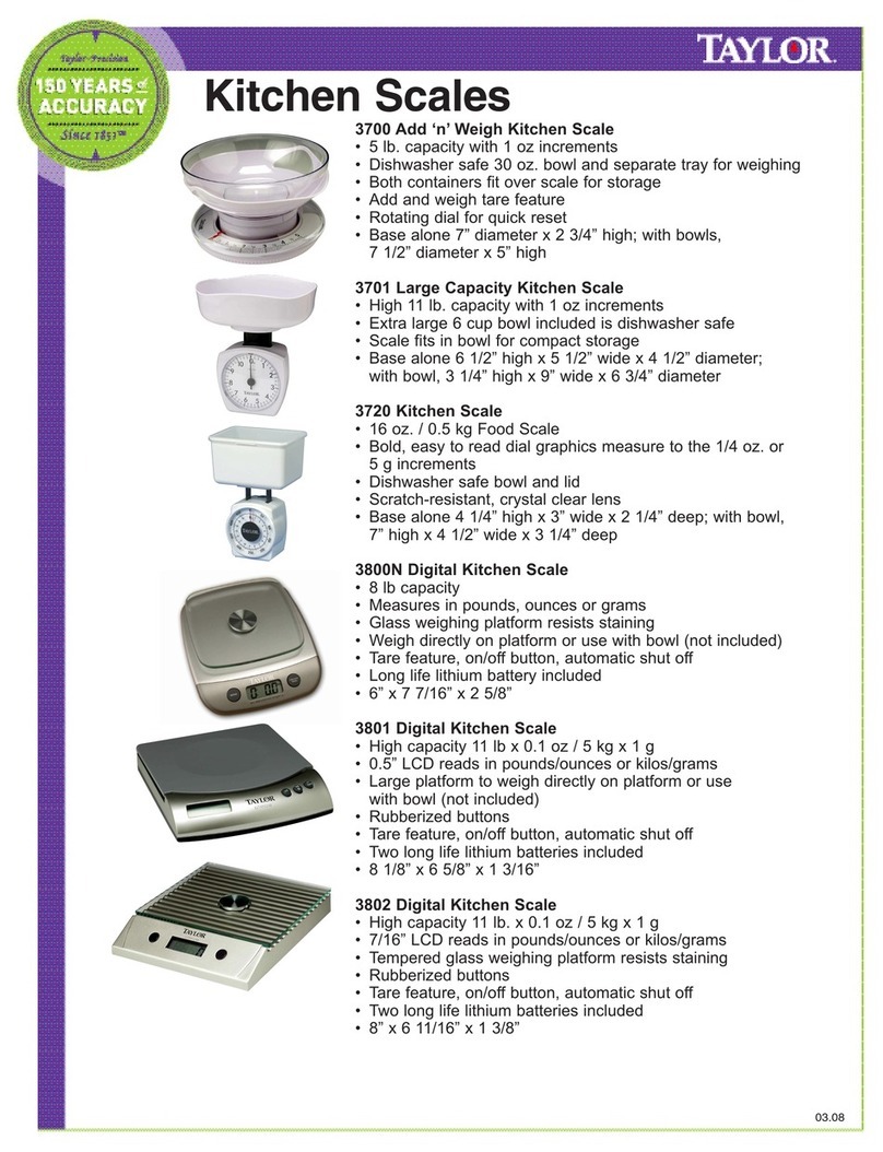 Taylor 3700 Specification sheet