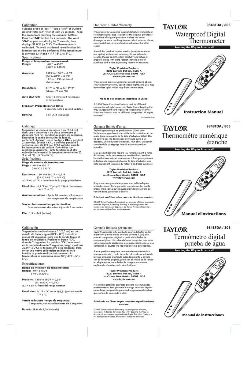 Taylor 9848FDA / 806 instruction manual