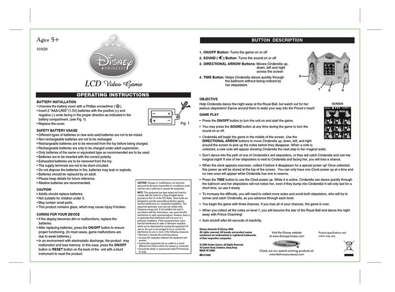 Techno Source LCD Video Game 31020 User manual