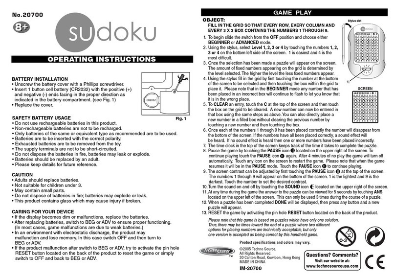 Techno Source Sudoku 20700 User manual