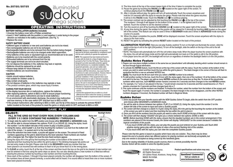 Techno Source Sudoku 20720 operating instructions