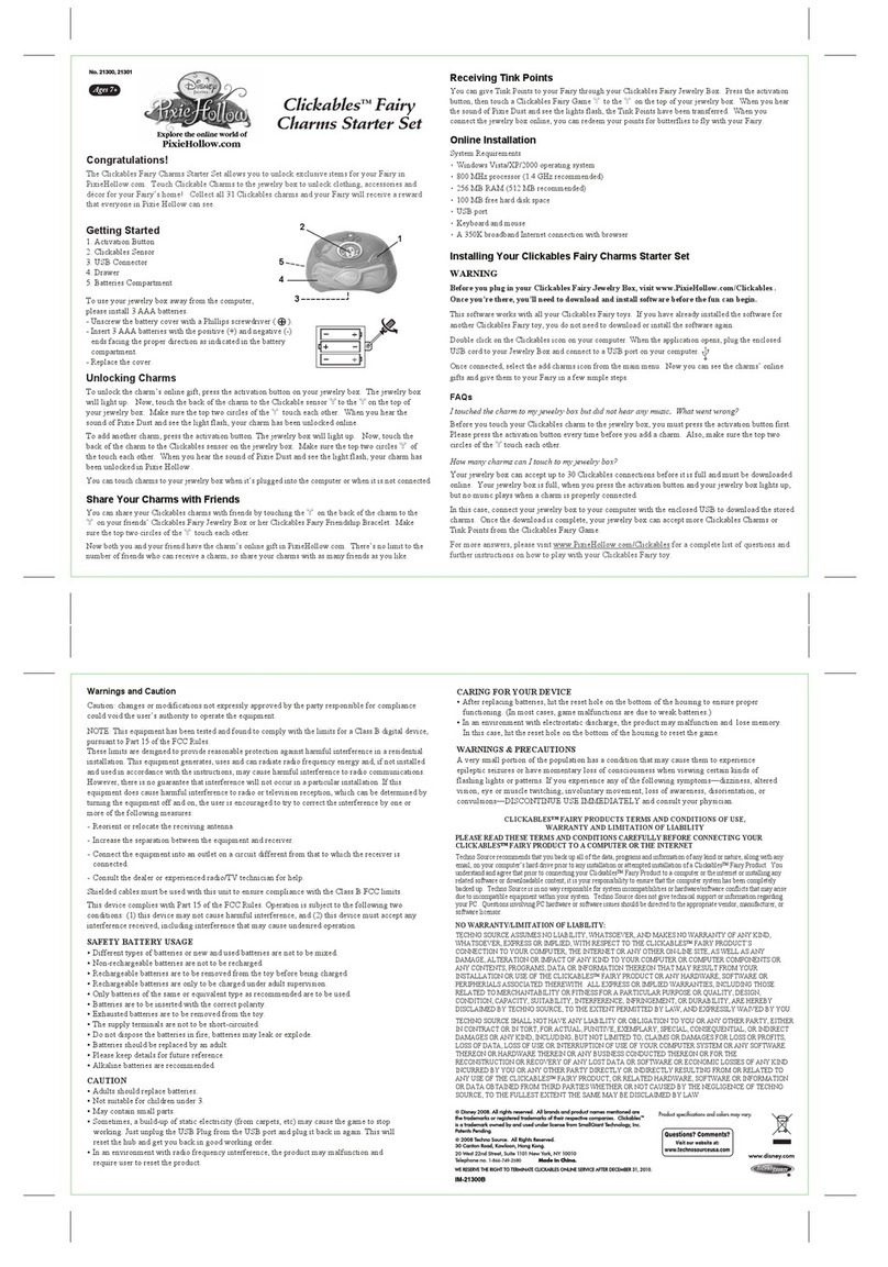 Techno Source Clickables Fairy Charms IM-21300B user manual