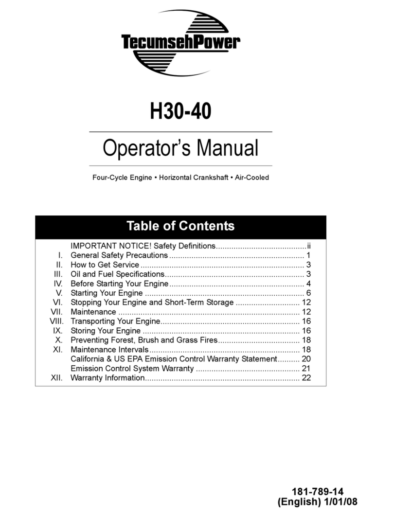 Tecumseh H30-40 User manual