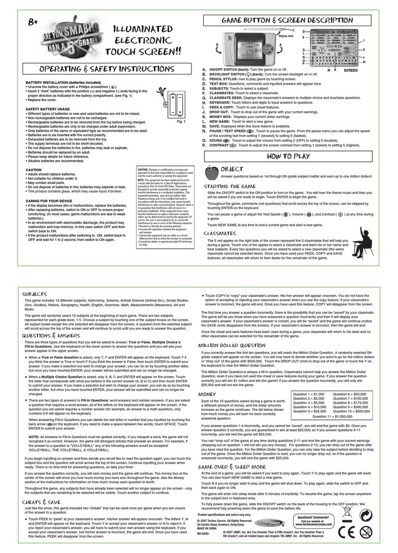 Techno Source Are You Smarter Than A Fifth Grader? Quick guide