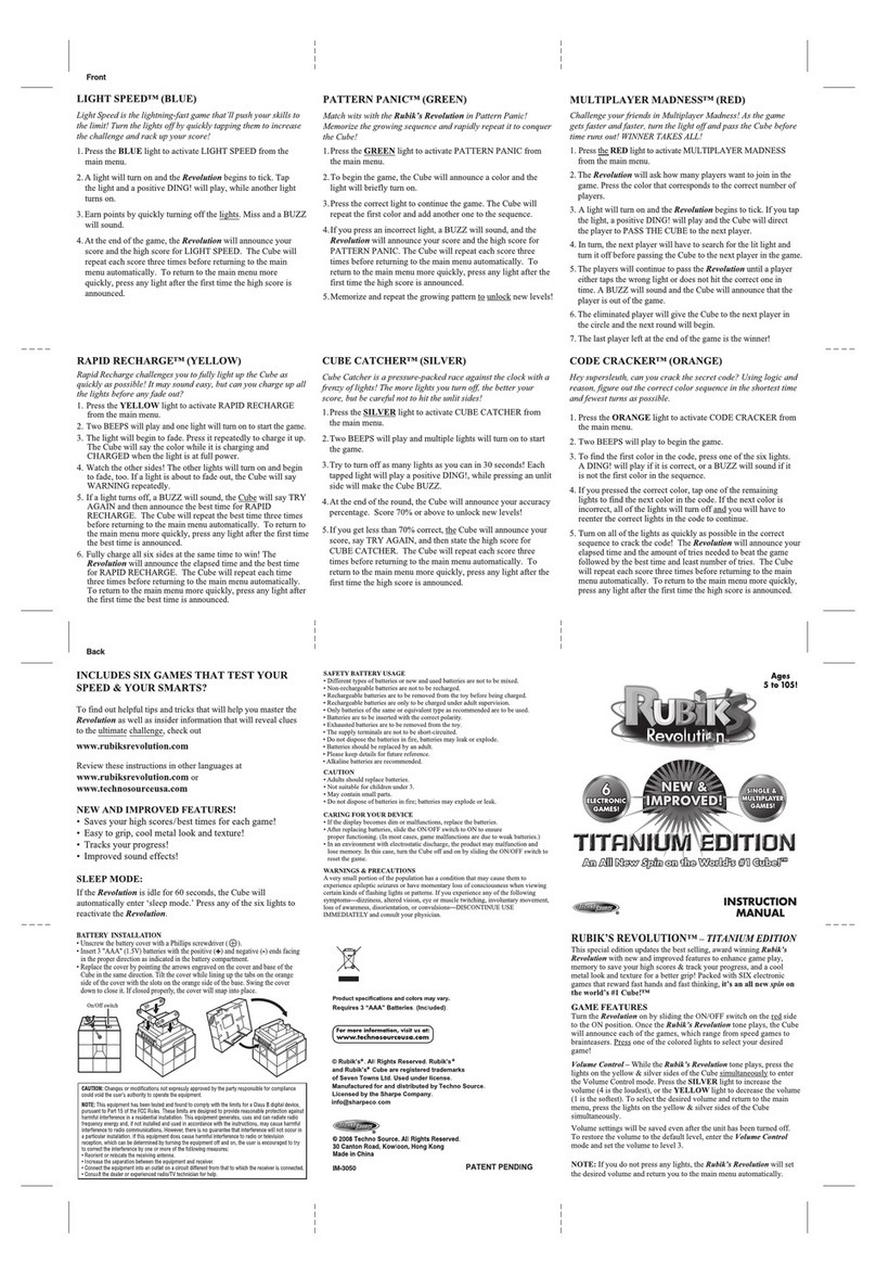 Techno Source Rubik's Revoluton Titanium Edition User manual