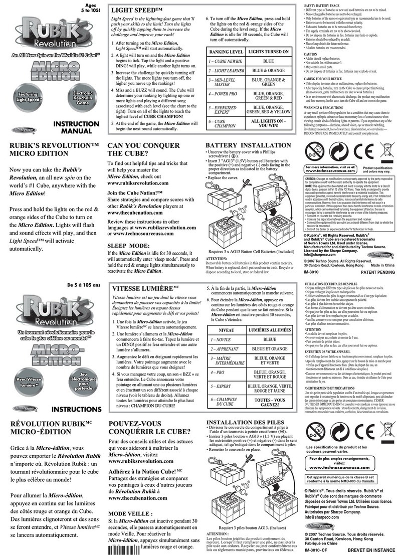 Techno Source Rubik's Revolution Micro Edition User manual