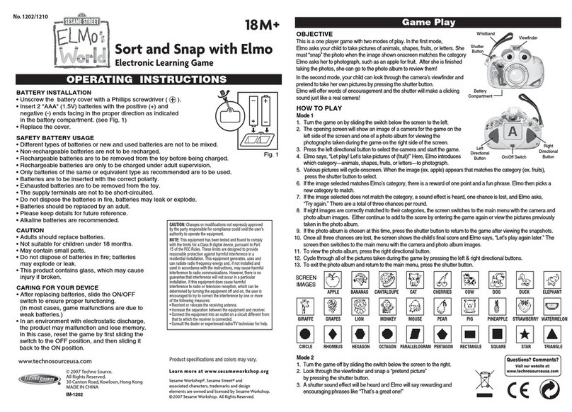 Techno Source Sesame Street Elmo's World: Sort and Snap with... User manual