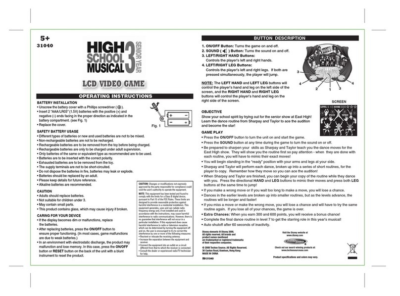 Techno Source LCD Video Game High School Musical 3: Senior... User manual