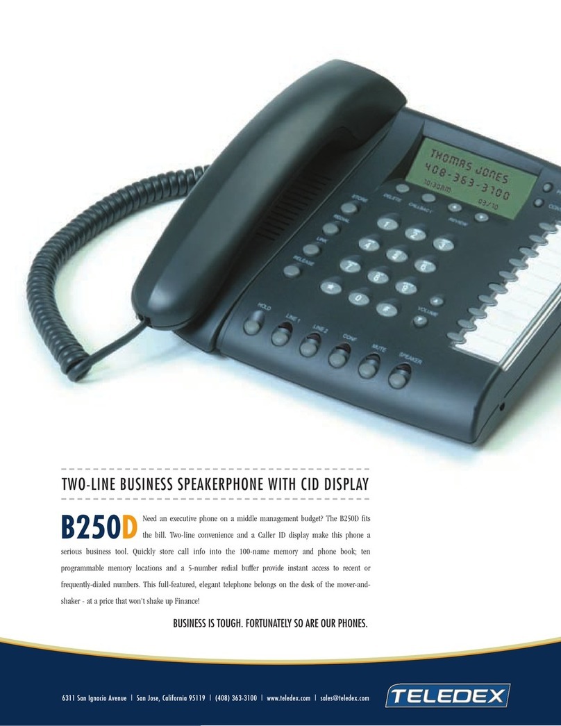 Teledex B250D Specifications