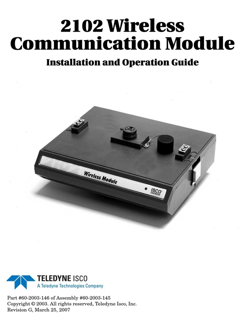 Teledyne WIRELESS COMMUNICATION MODULE 2102 Installation and operation guide