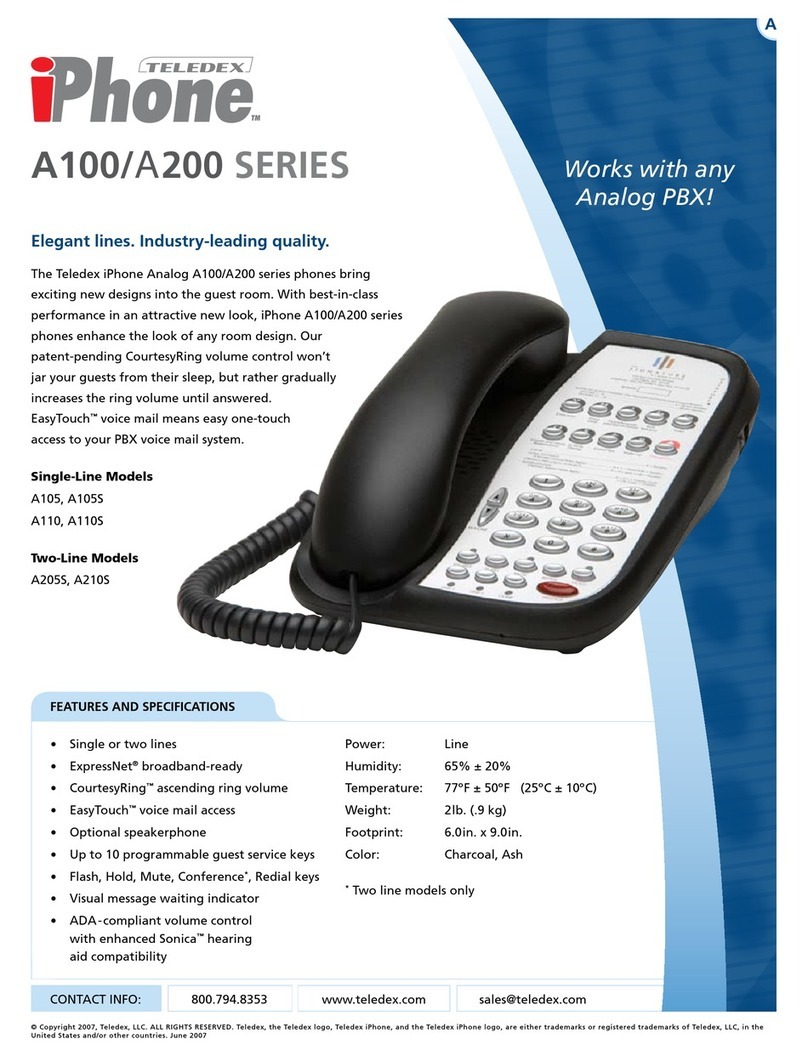 Teledex iPhone 200 series User manual