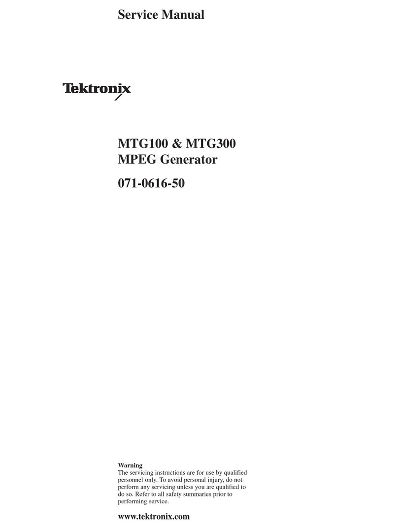 Tektronix MTG100, MTG300 User manual
