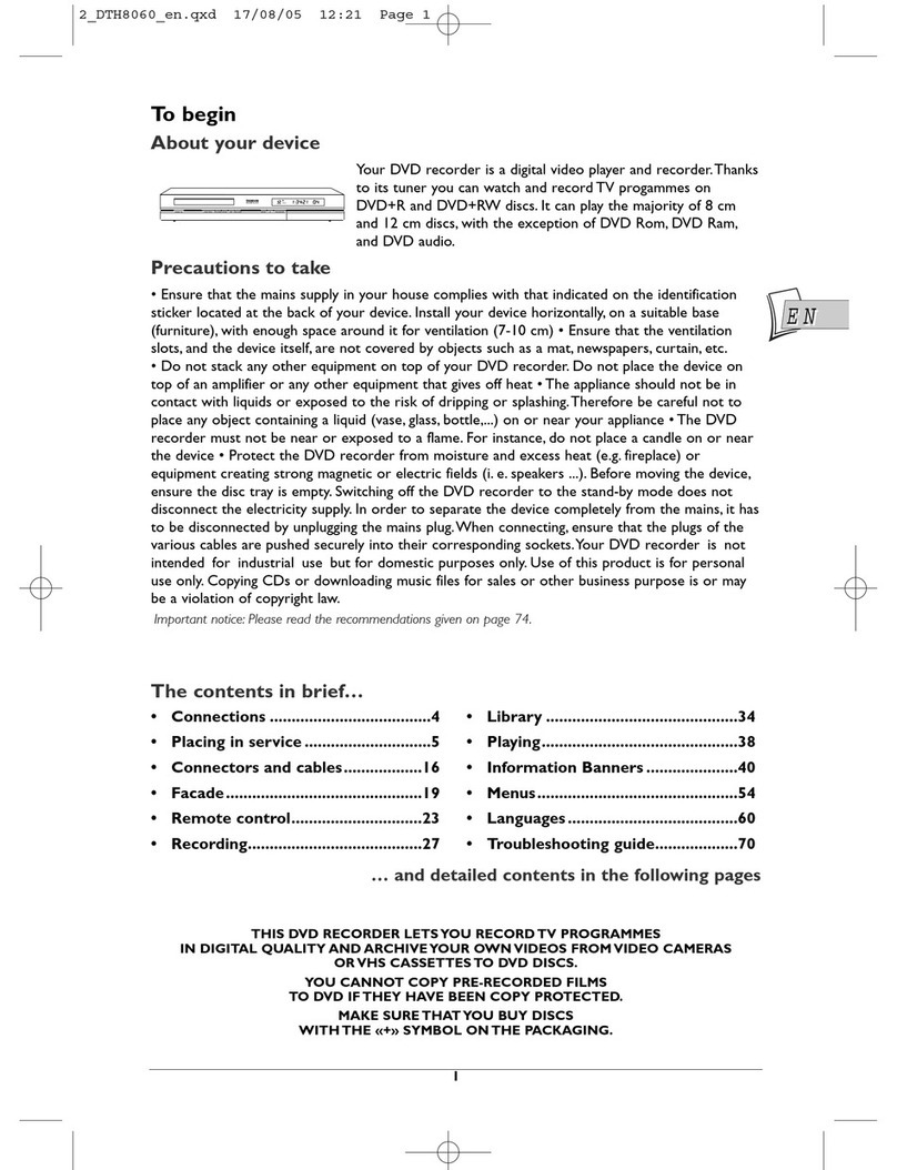 THOMSON DTH8060 user manual