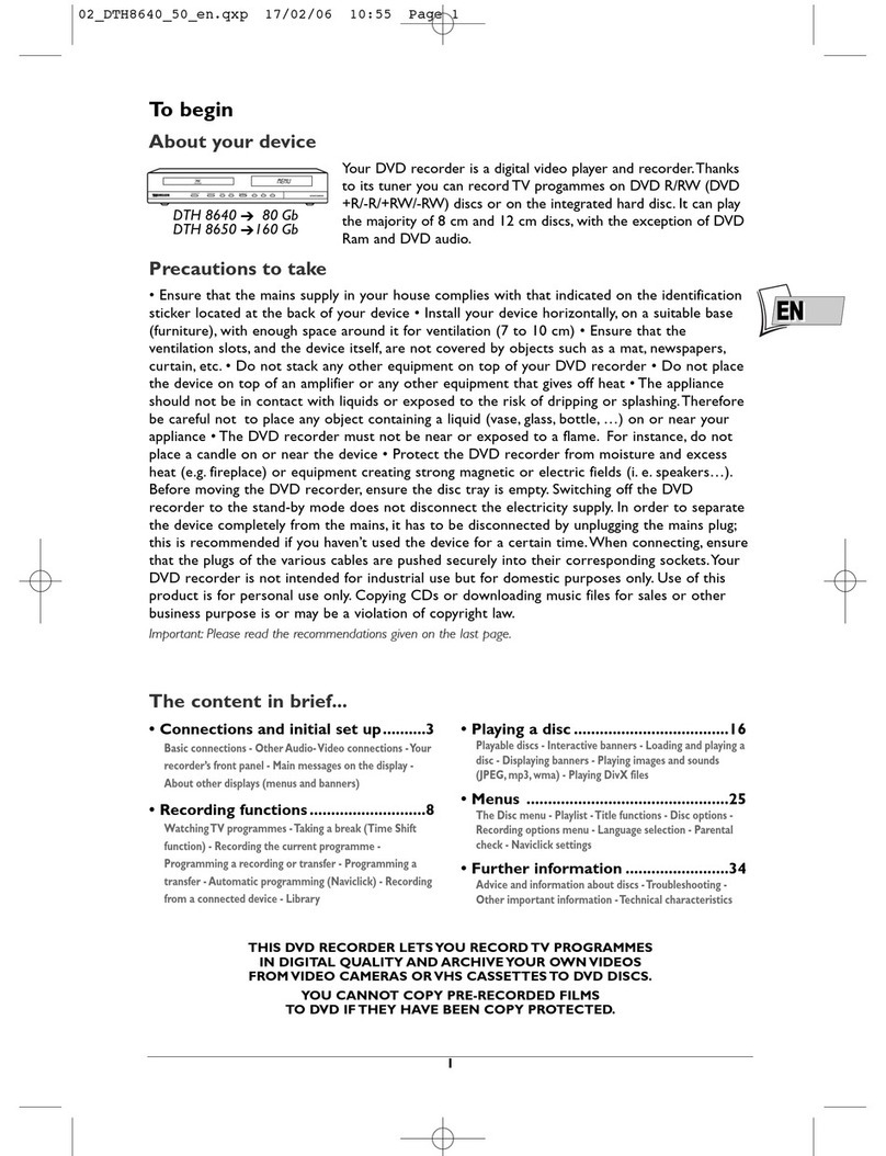 THOMSON DTH8640 user manual