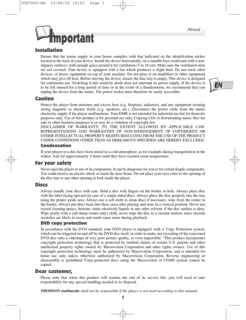 THOMSON DTH7000 user manual