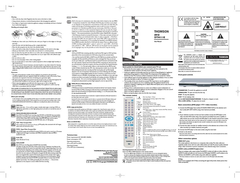 THOMSON DTH111E User manual