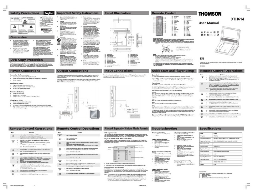 THOMSON DTH614 User manual
