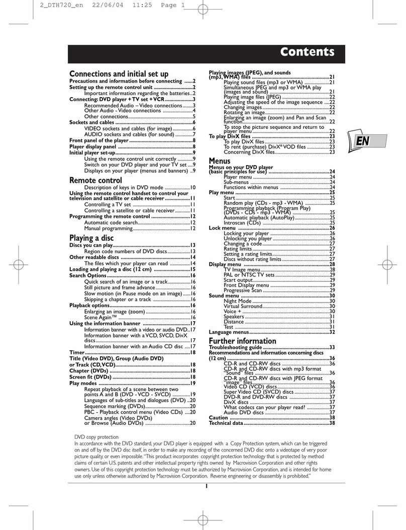 THOMSON DTH720 owner's manual