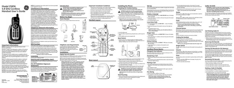 GE 25836 User manual