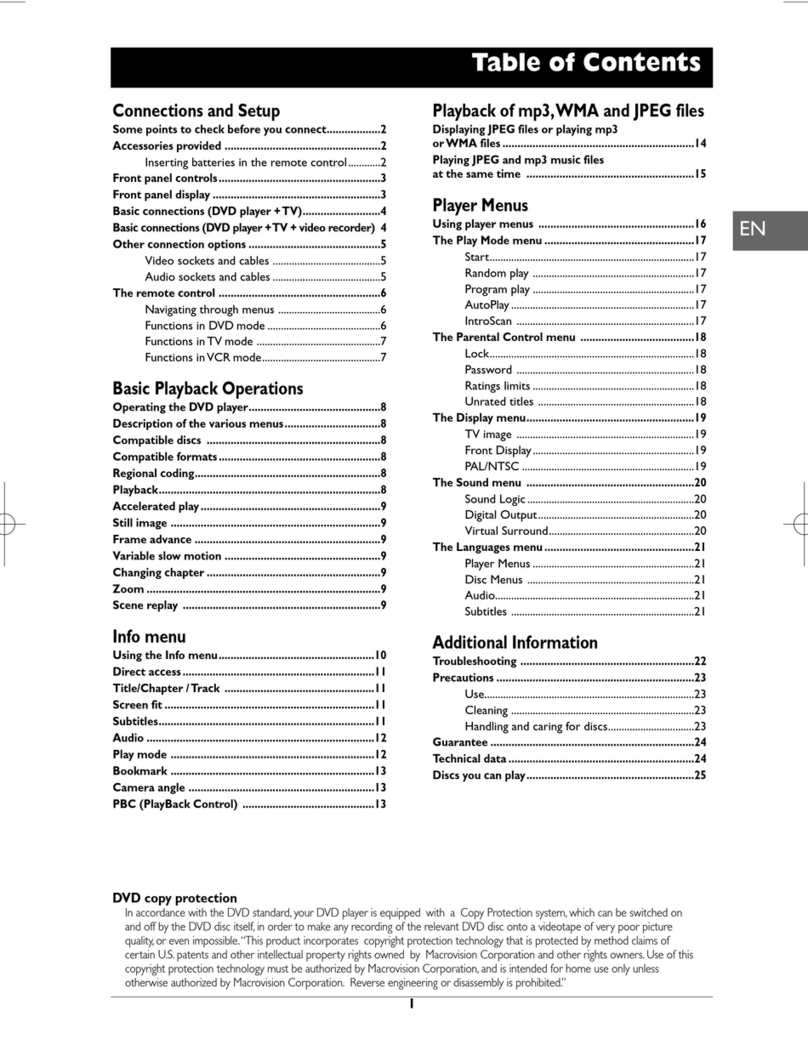 THOMSON DVD Player +TV Set user guide