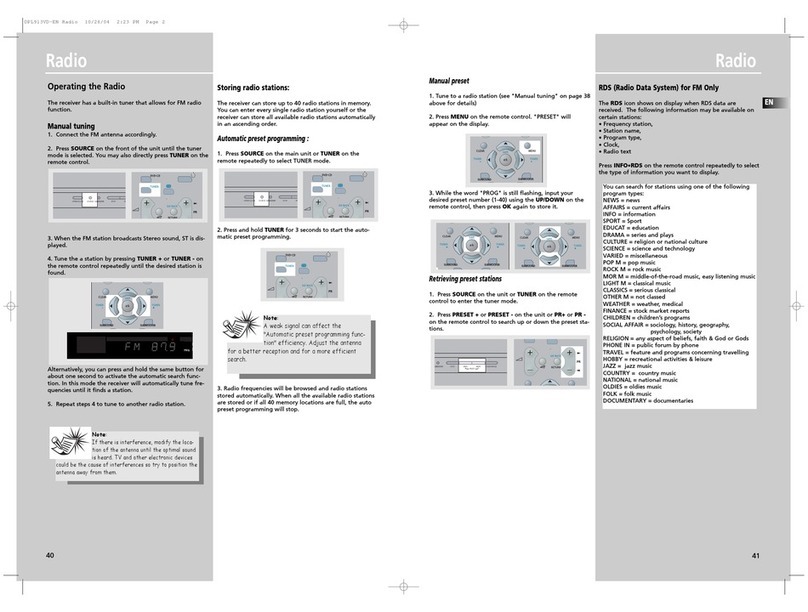 THOMSON DPL913VD - DVD User manual