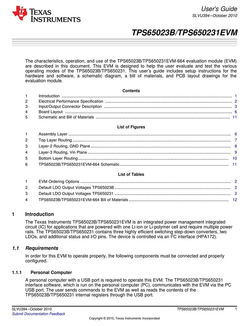 Texas Instruments TPS650231EVM user guide Texas Instruments TPS650231EVM user guide