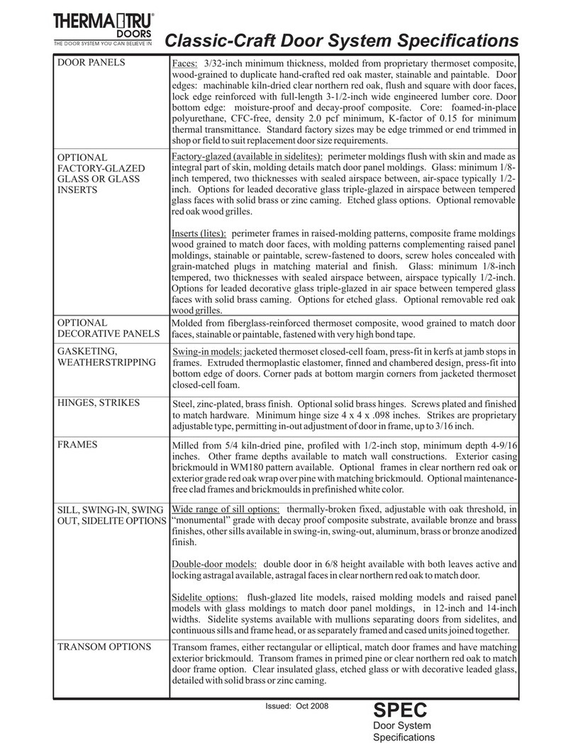 Therma-Tru Double-door User manual