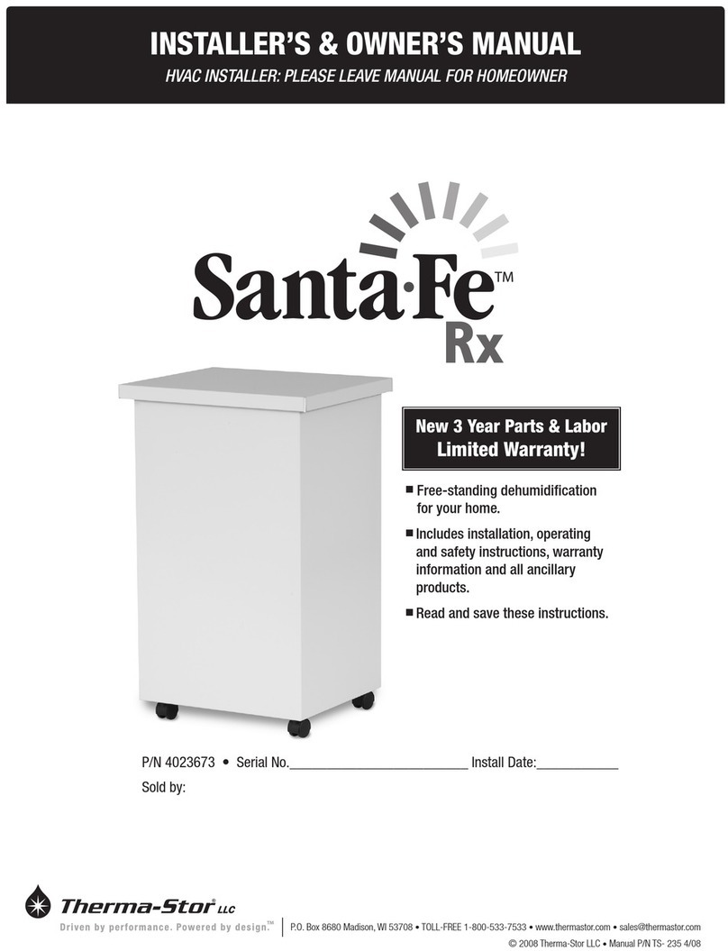 thermastor Santa-Fe Santa-Fe Rx Free-Standing... Installer's & owner's manual