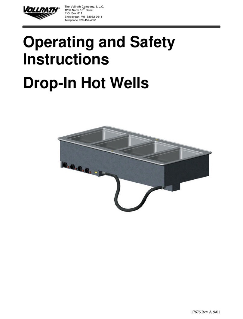 Vollrath Drop-In Hot Wells Operating and safety instructions