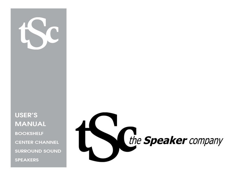 The Speaker Company bookshelf/center channel/surround speakers user manual