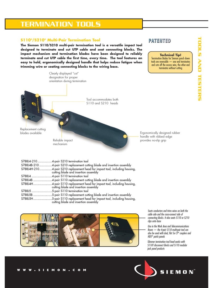 The Siemon Company Multi-Pair Termination Tool S110 Specifications