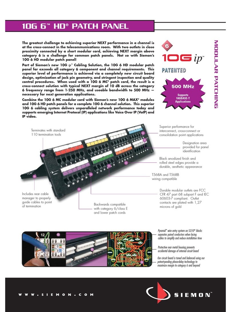 Siemon 10G 6 User manual