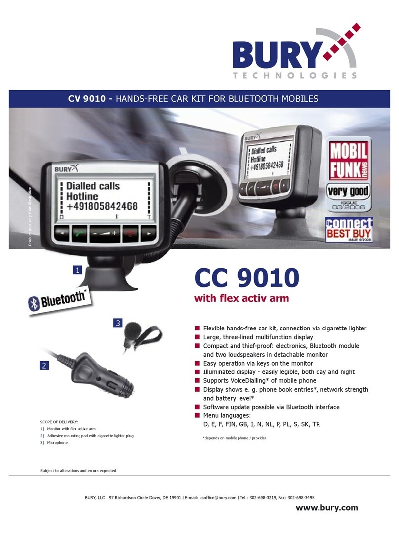 BURY CC 9010 User manual BURY CC 9010 User manual