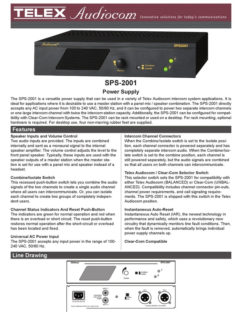 Audiocom Audiocom SPS-2001 Specification sheet