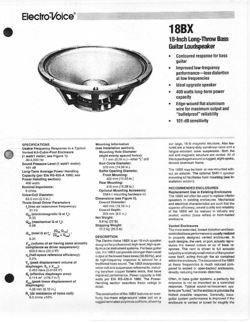 Electro-Voice 18BX User manual