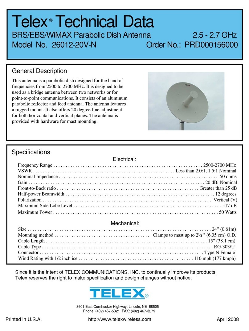 Telex 26012-20V-N Instruction manual Telex 26012-20V-N Instruction manual