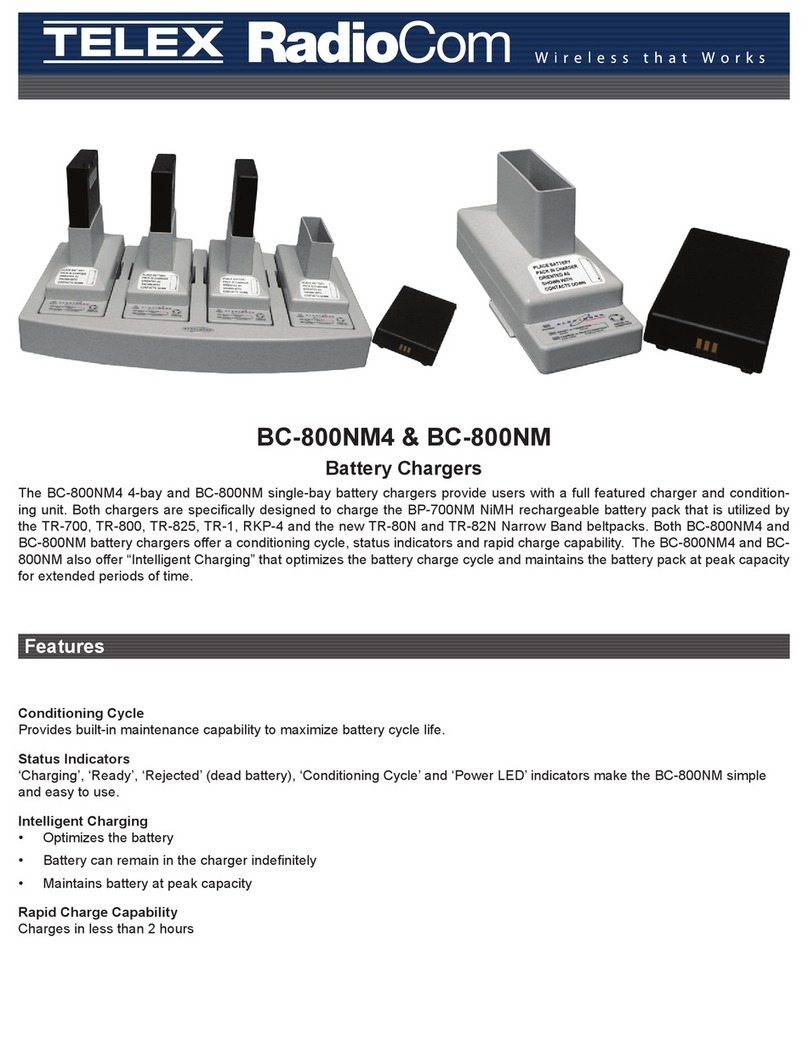 Telex BC-800NM Specification sheet