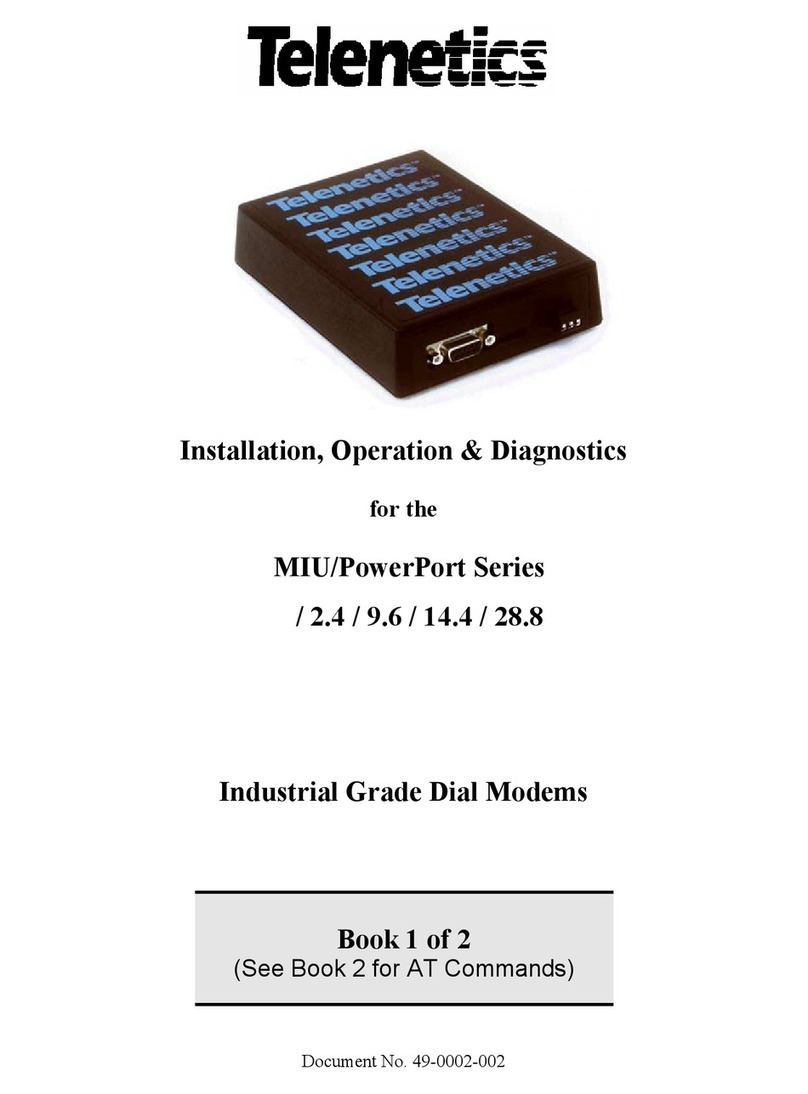 Telenetics MIU/PowerPort Series 14.4 Installation & operation guide