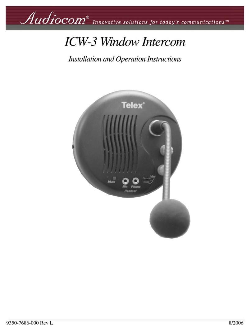 Audiocom ICW-3 Installation and operation instructions Audiocom ICW-3 Installation and operation instructions