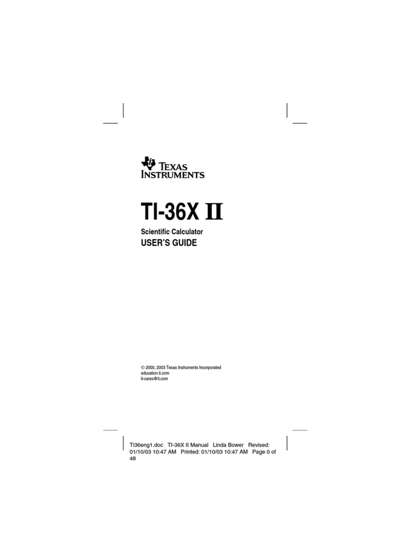Texas Instruments TI36X - Solar Scientific Calculator User manual