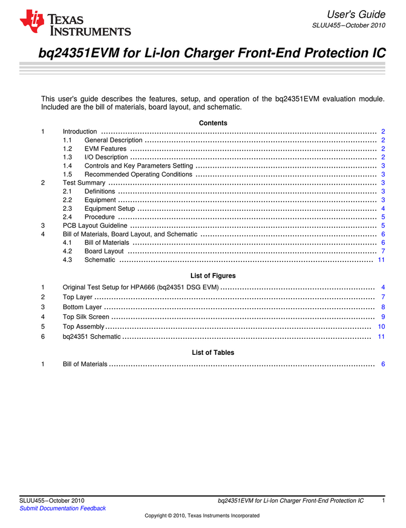 Texas Instruments BQ24351EVM User manual Texas Instruments BQ24351EVM User manual