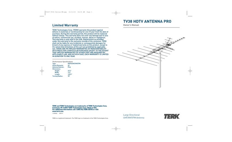 TERK Technologies TV38 HDTV owner's manual