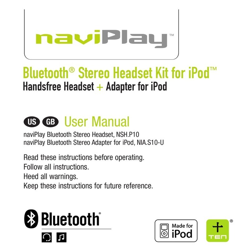 TEN Technology naviPlay Bluetooth Stereo Headset Kit for... user manual
