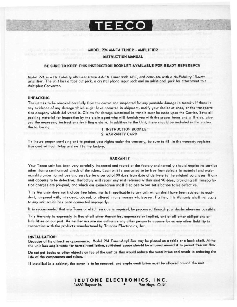 TEECO 294 instruction manual