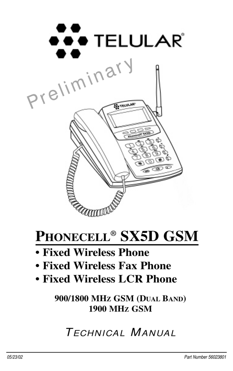 Telular Phonecell SX5D GSM Technical manual