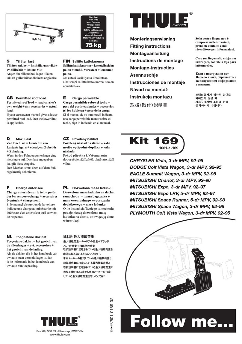 Thule Kit 169 User manual Thule Kit 169 User manual