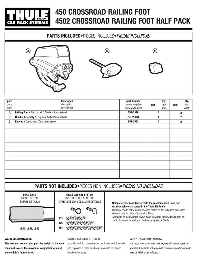 Thule Crossroad Railing Foot 450 User manual Thule Crossroad Railing Foot 450 User manual