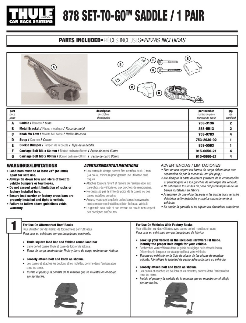 Thule Set-to-Go Saddle 878 User manual Thule Set-to-Go Saddle 878 User manual